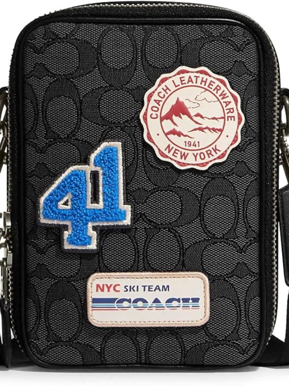 Coach Stanton Crossbody in Signature Jacquard with Ski Patches - Rare Design
